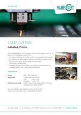 Datasheet laser cutting