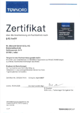 Hiermit wird bestätigt, dass die Firma W. Albrecht GmbH & Co. KG gemäß § 62 AwSV als Fachbetrieb überprüft und anerkannt ist.