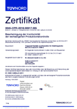 Zertifikat EN 1090-1:2009+A1:2011 der Firma Albrecht