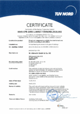 Certificate EN 1090-1:2009+A1:2011 of Albrecht