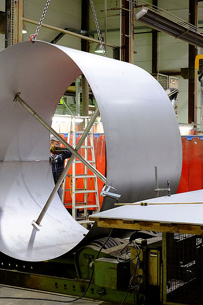Currently in production: a unique 50 m³ storage tank, made from stainless steel.